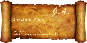 Jakubek Ajna névjegykártya